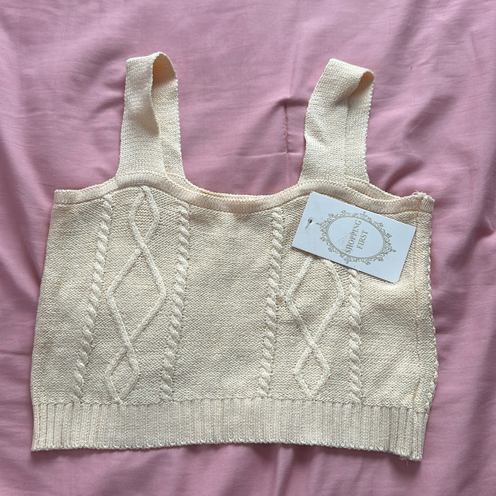 Tan crop top 

one-size fits all